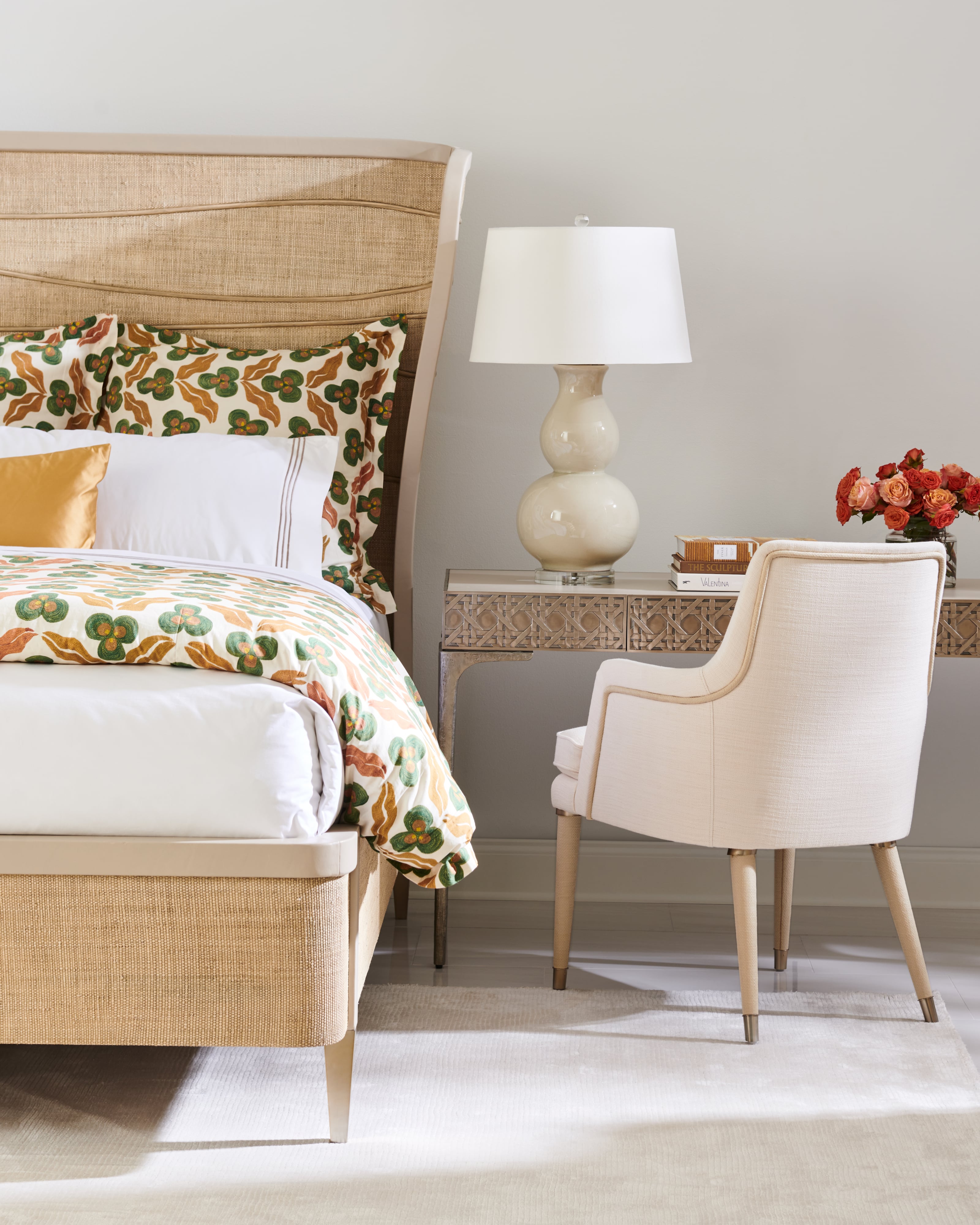 Jonathan Charles Water Shoal Linen & Grass Cloth Chair (Set of 2)