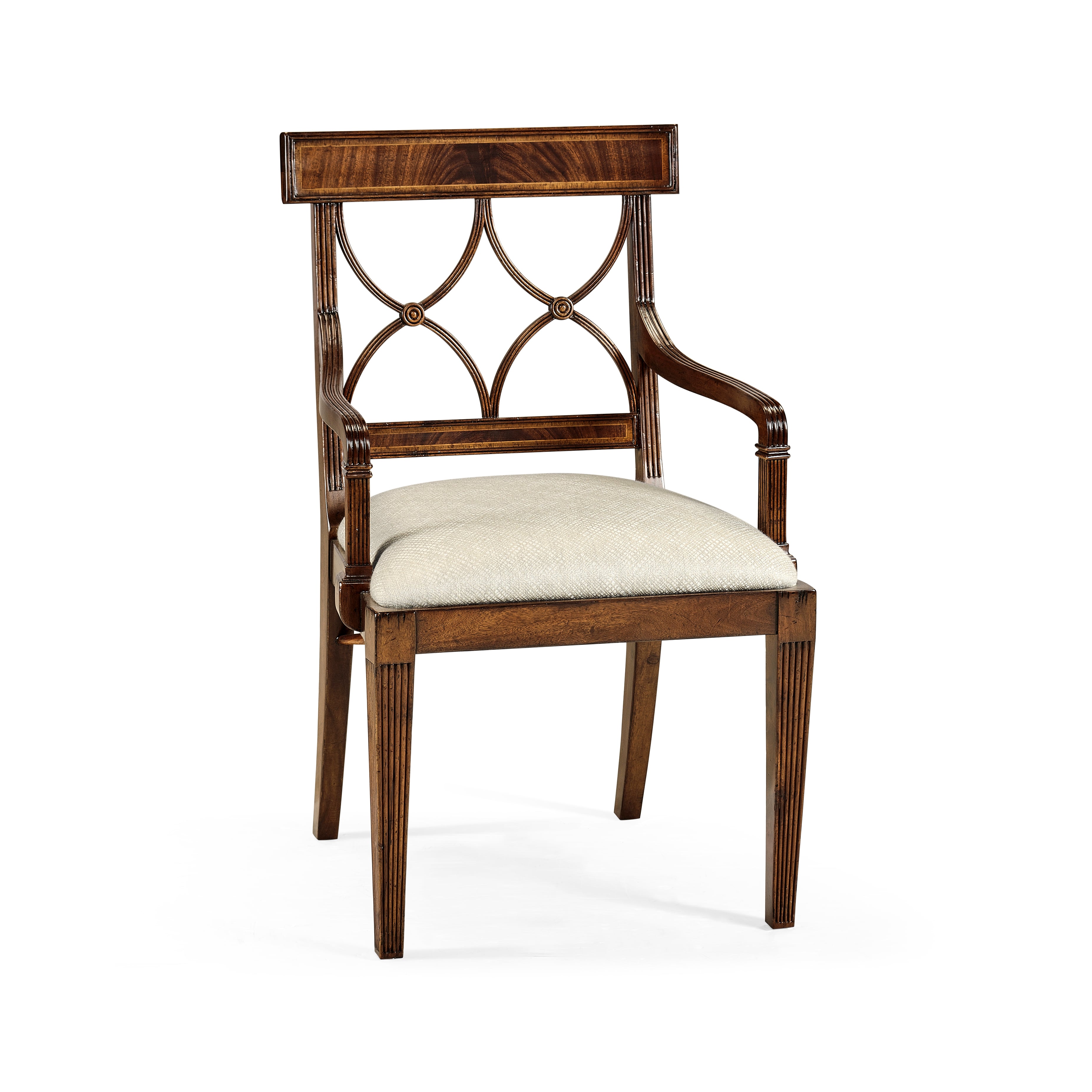 Regency Mahogany Curved Back Arm Chair