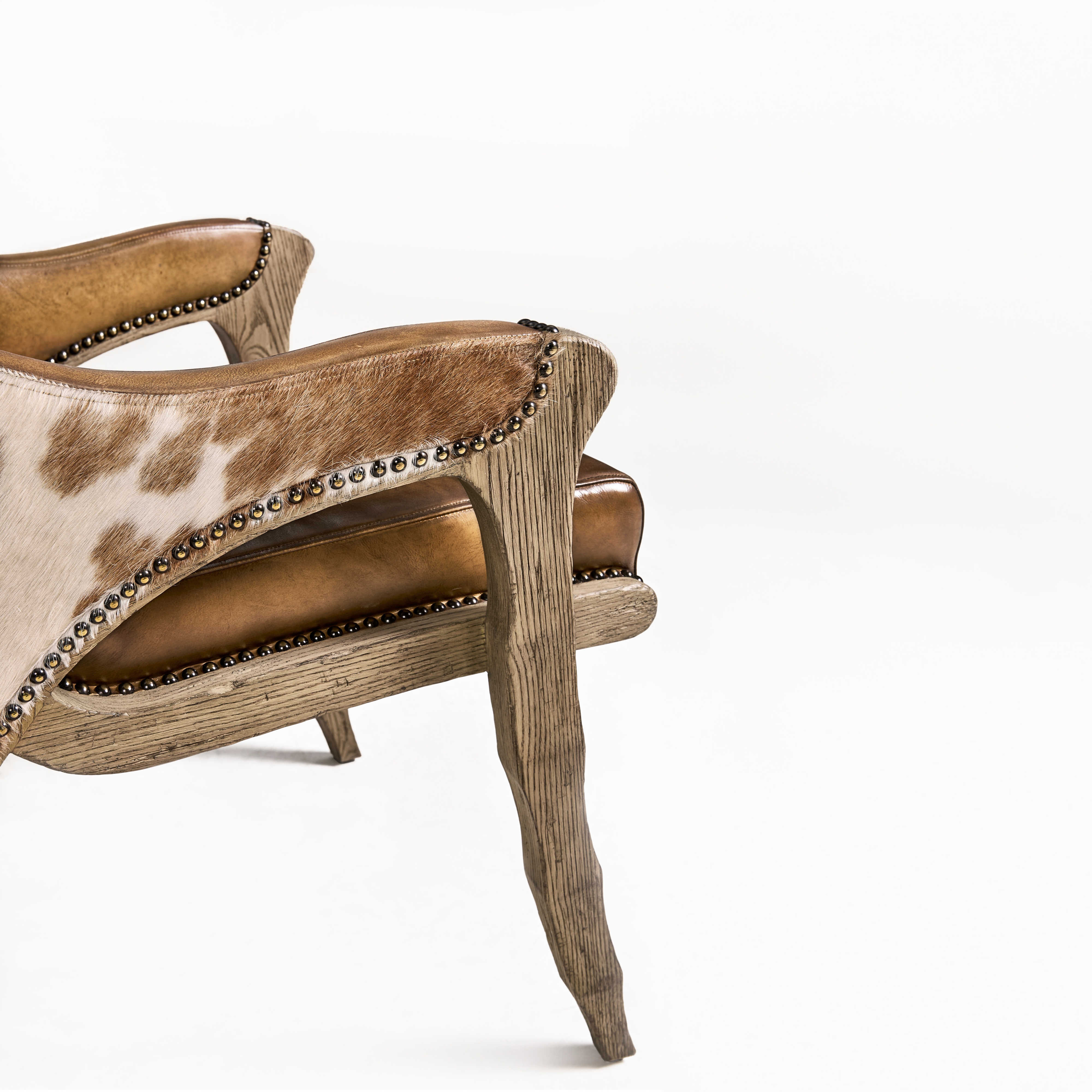 Jonathan Charles Echo Canyon Leather & Hide Arm Chair