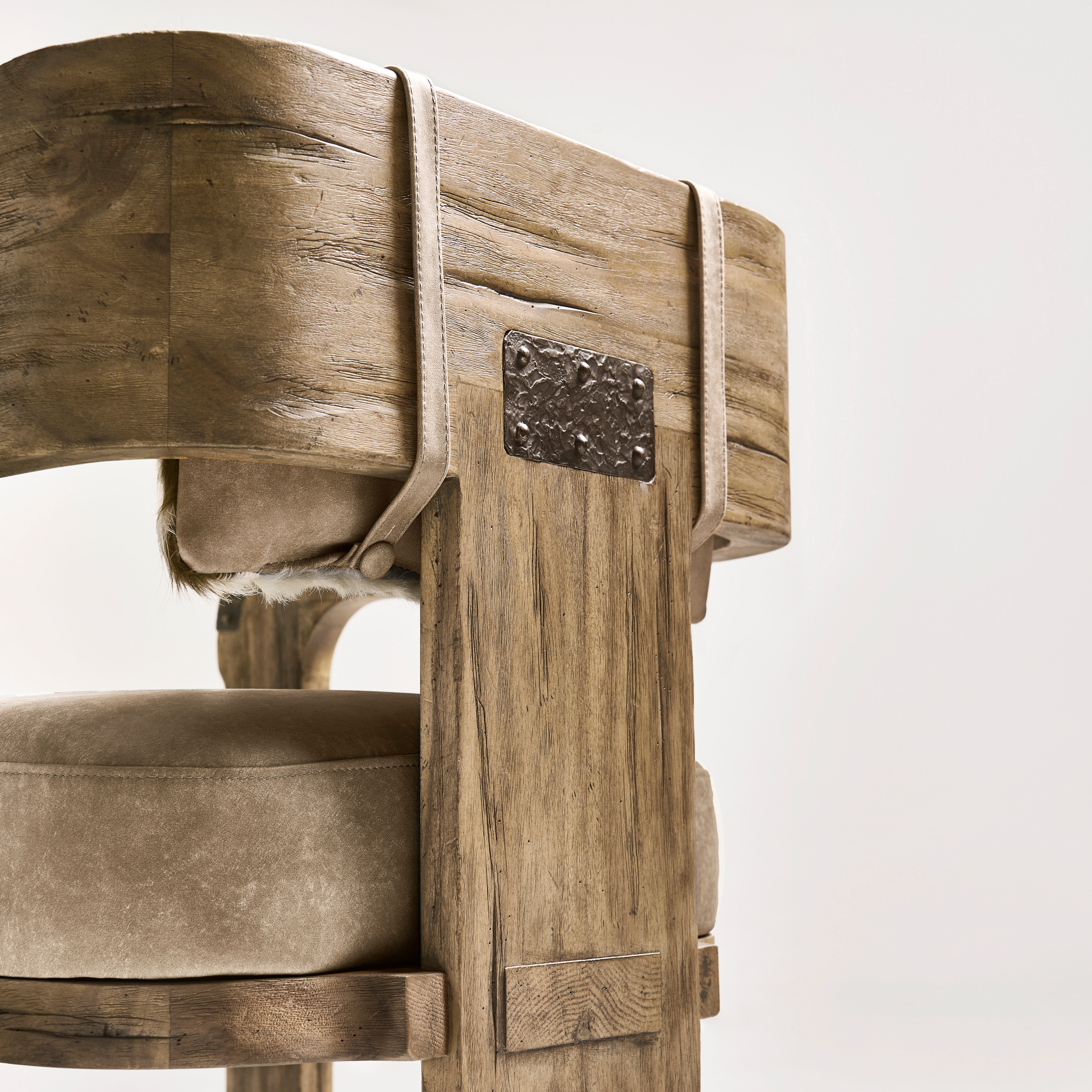 Jonathan Charles Stone Ridge Leather & Hide Arm Chair