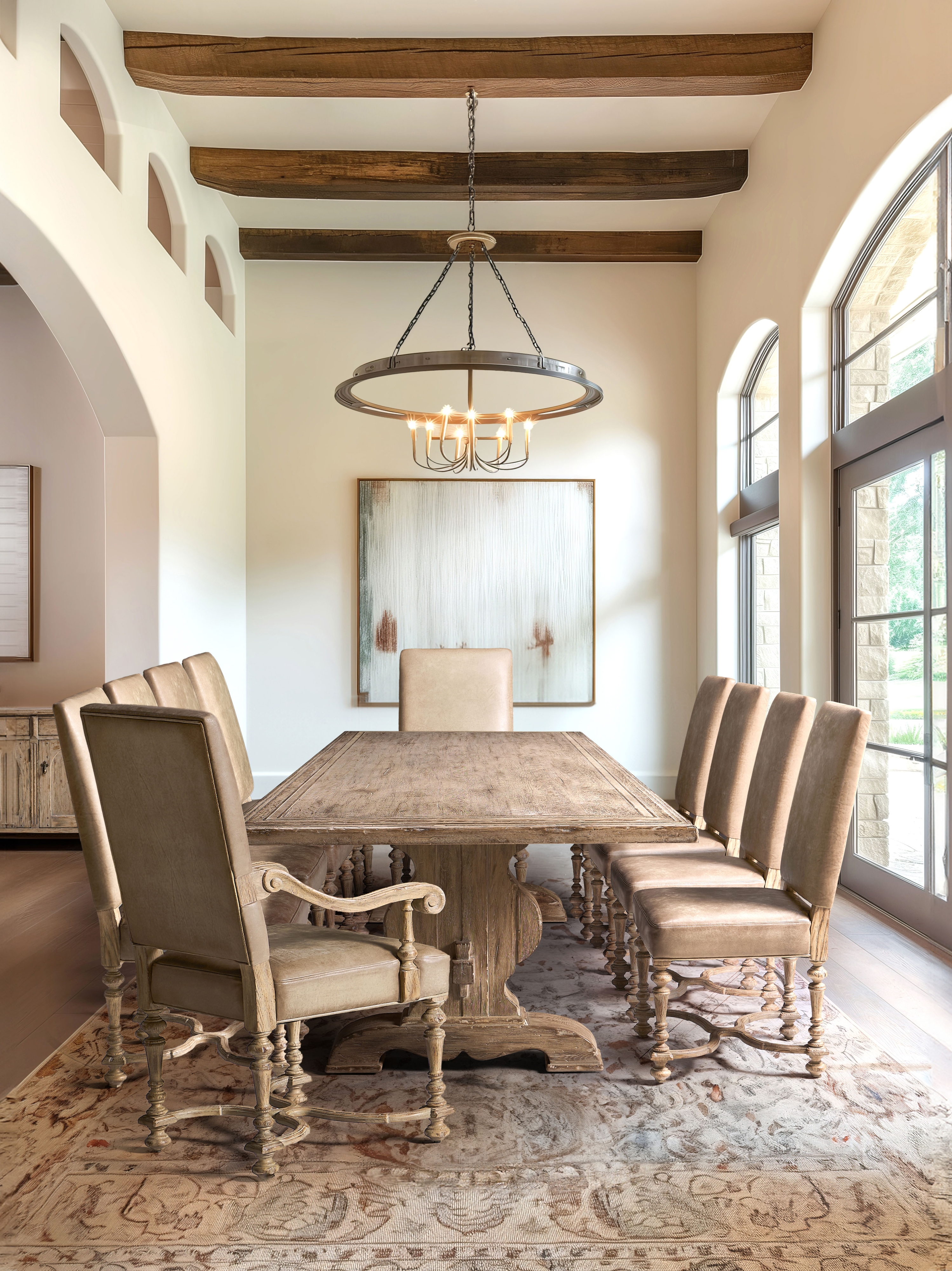 Jonathan Charles Sagehill 124" Rectangular Trestle Table