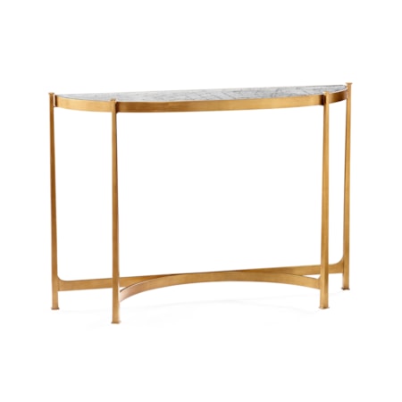 Églomisé & Gilded Iron Demilune Console