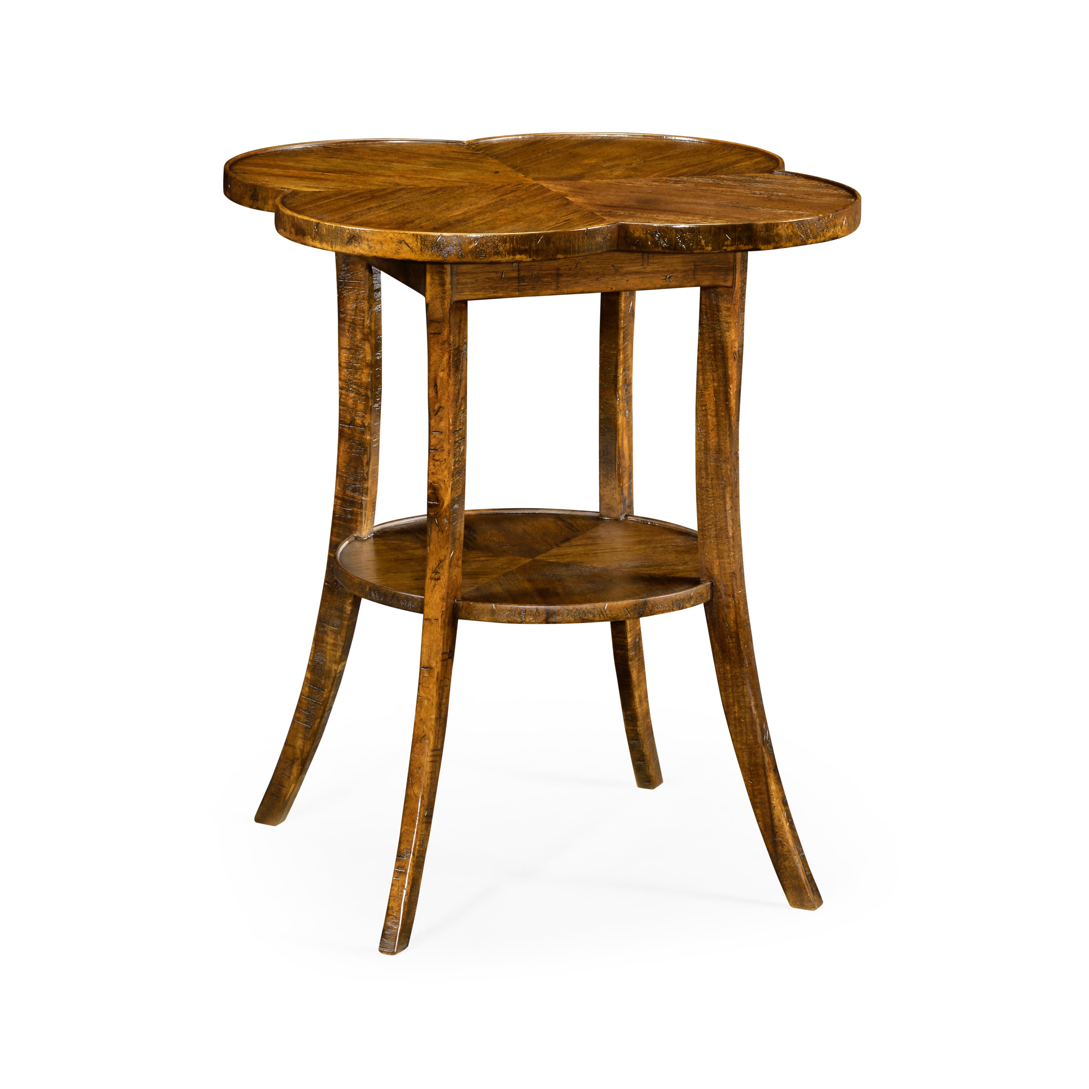 Quatrefoil Lamp Table in Country Walnut