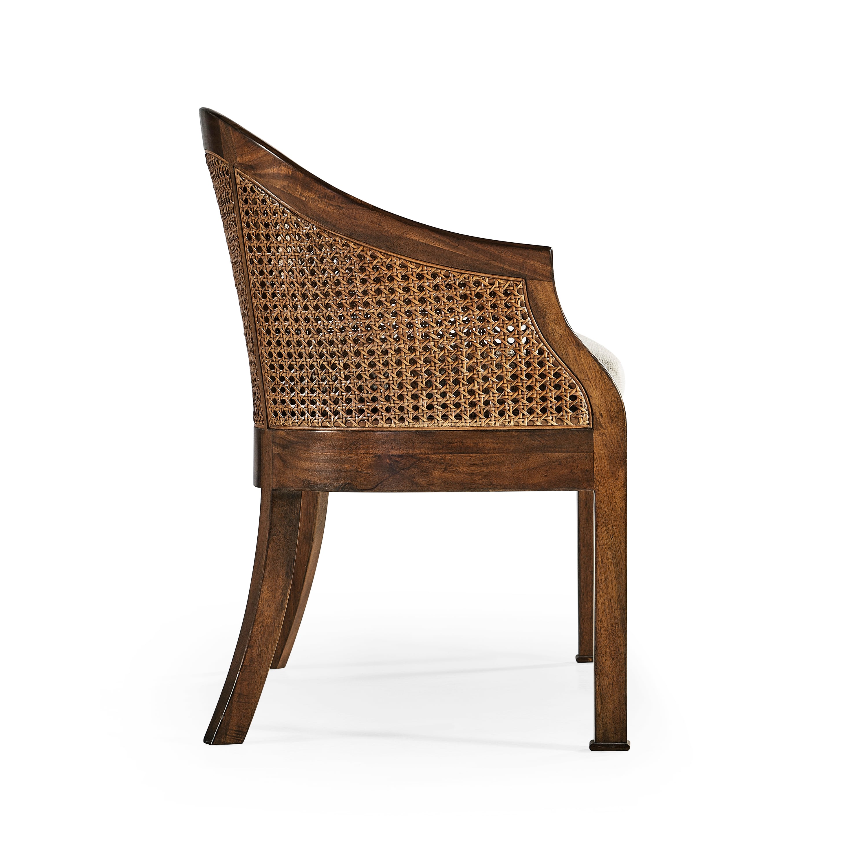 Walnut 2-Seater Salon Settee Cane Back