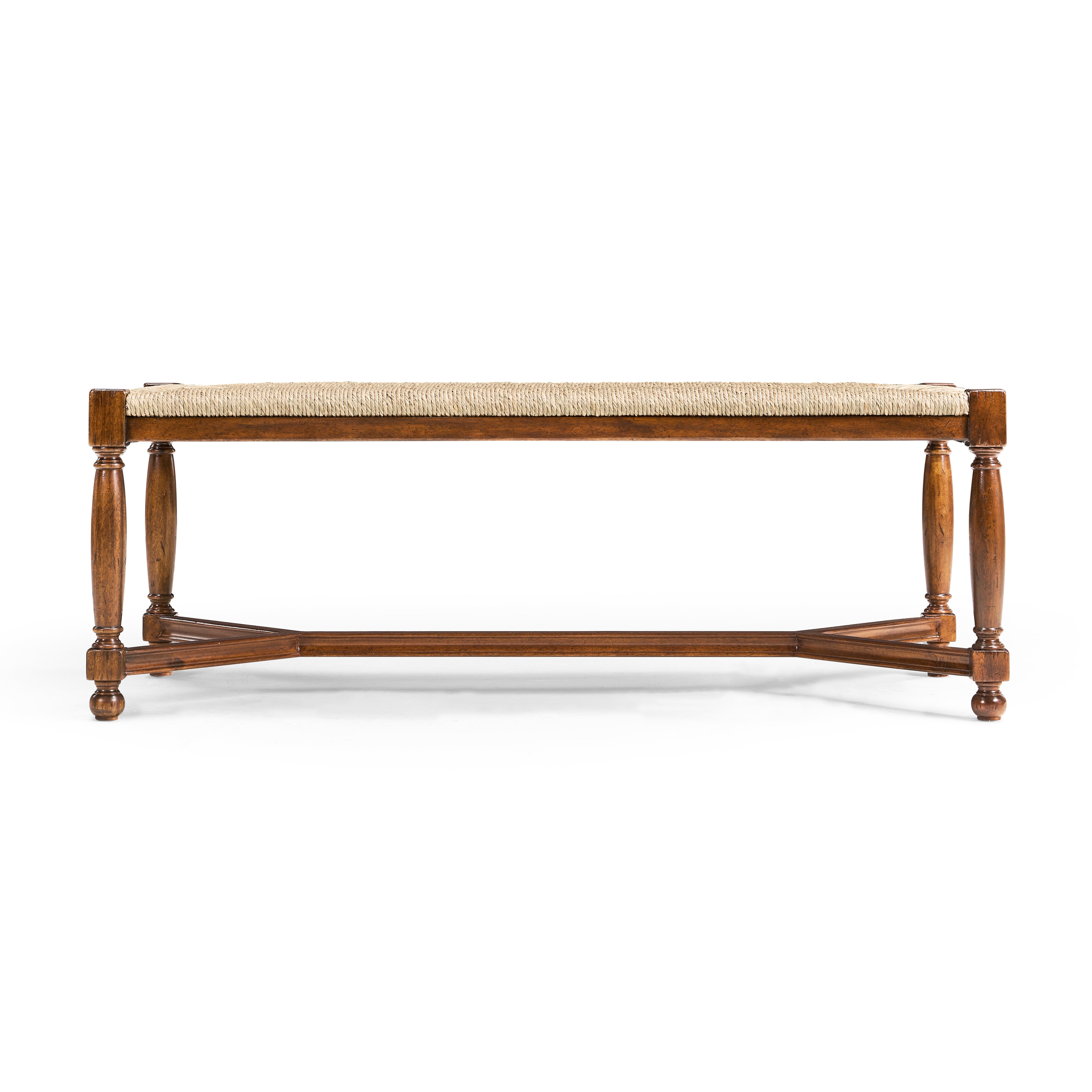 Two Seat Stool with Rushed Seat