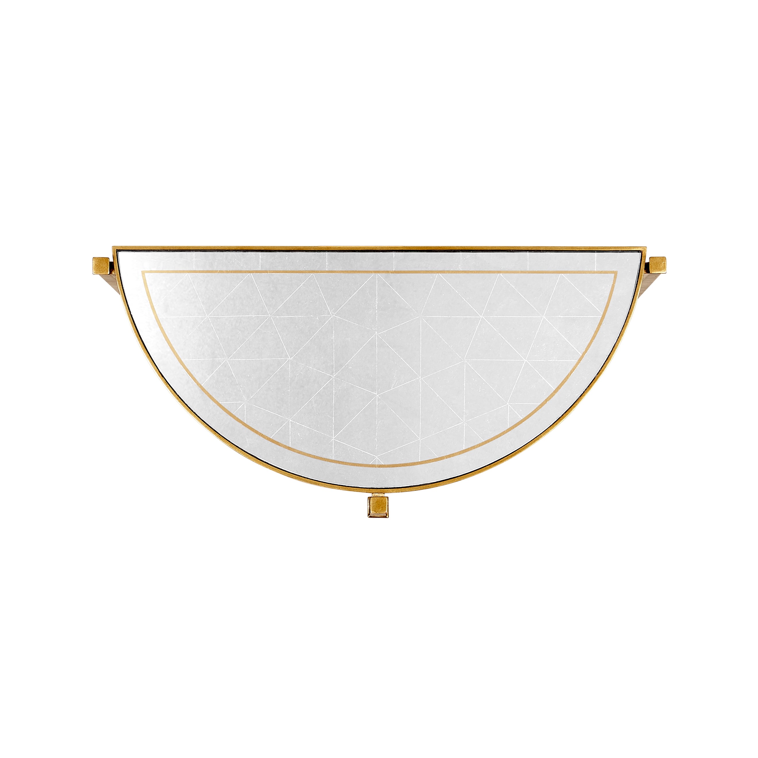 Églomisé &amp; Gilded Iron Demilune Console