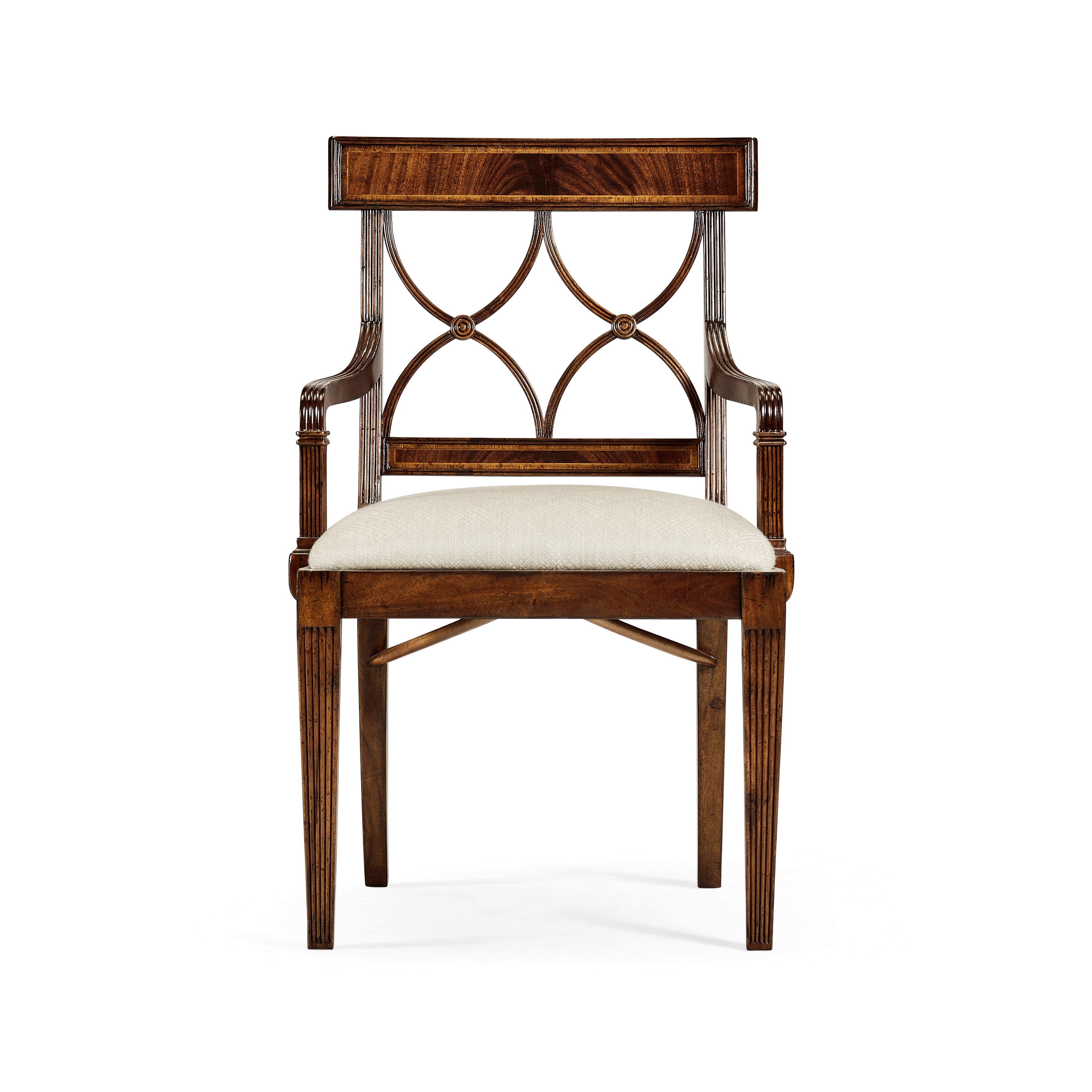 Regency Mahogany Curved Back Arm Chair