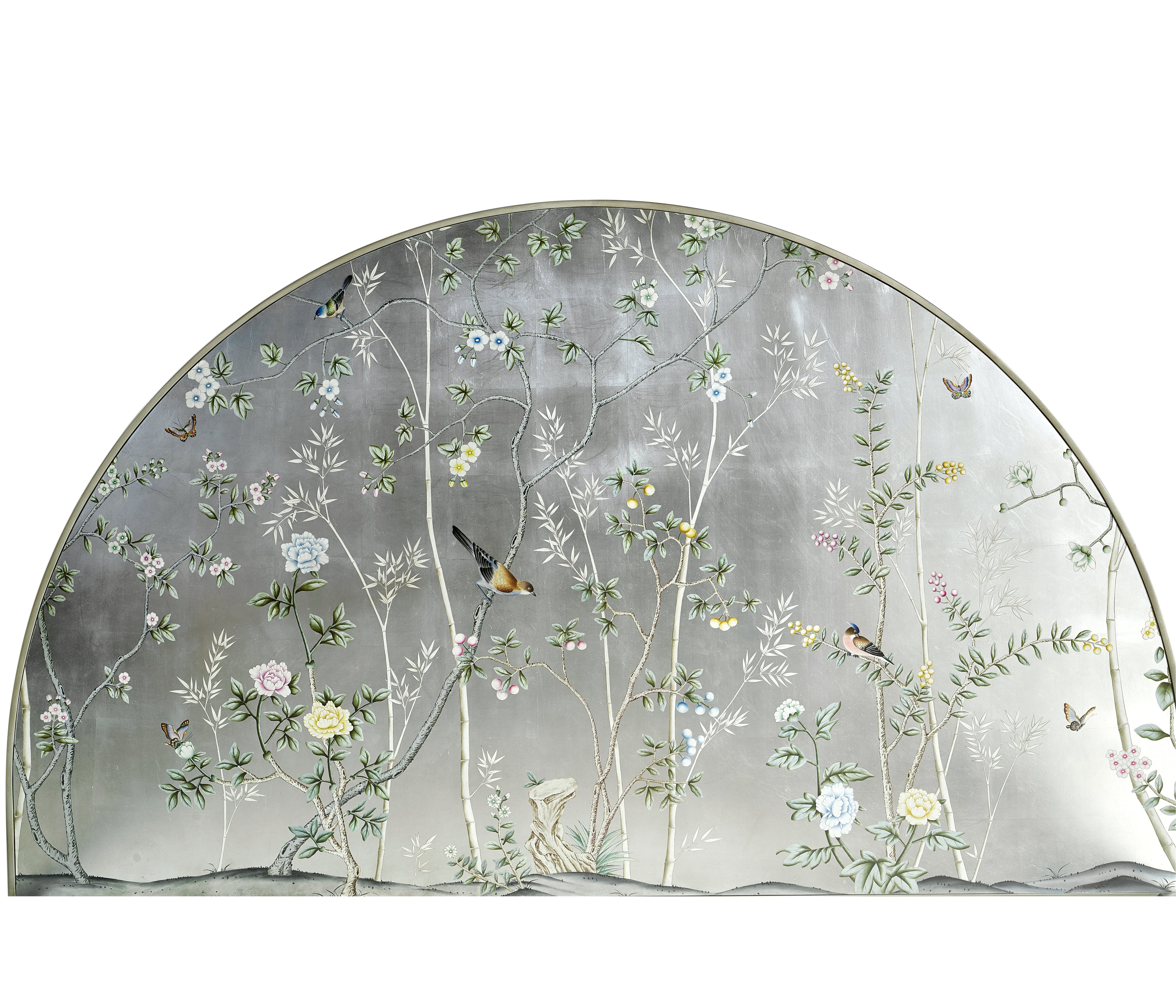 Jonathan Charles JC Modern Shimmering Moon Half Round King Panel Bed