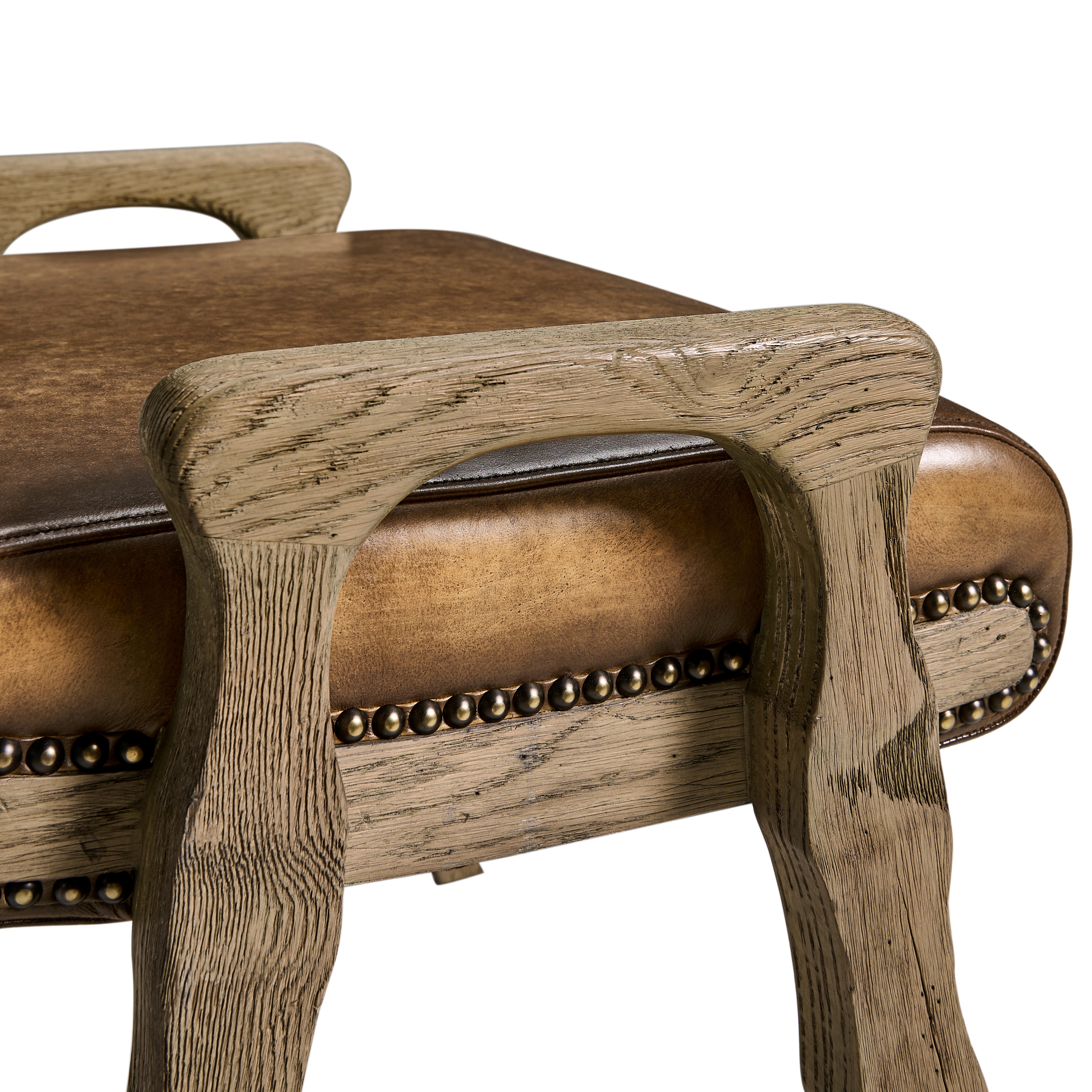 Jonathan Charles Echo Canyon Leather Footstool