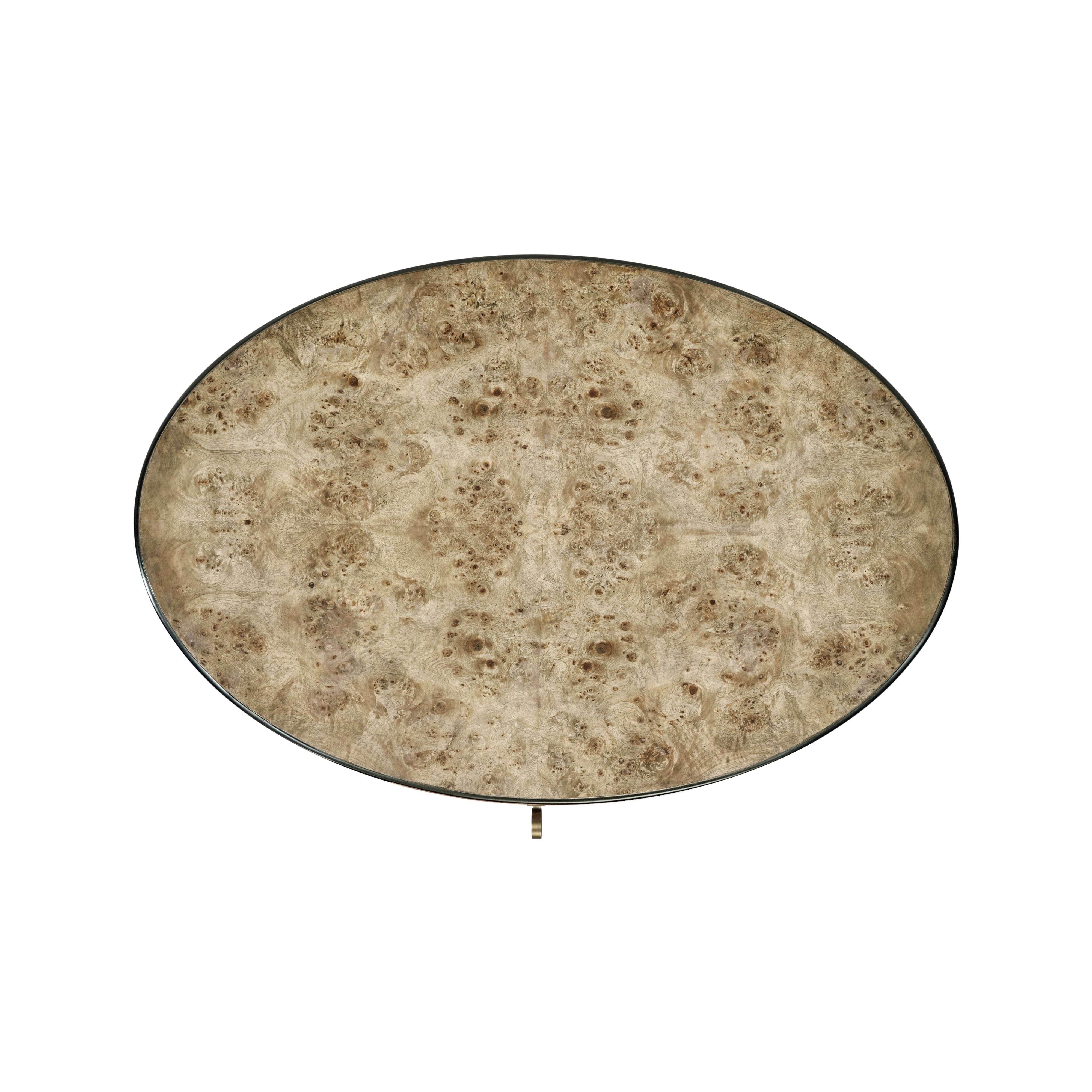 Jonathan Charles Hamilton Oval Golden Amber Burr Bedside Table