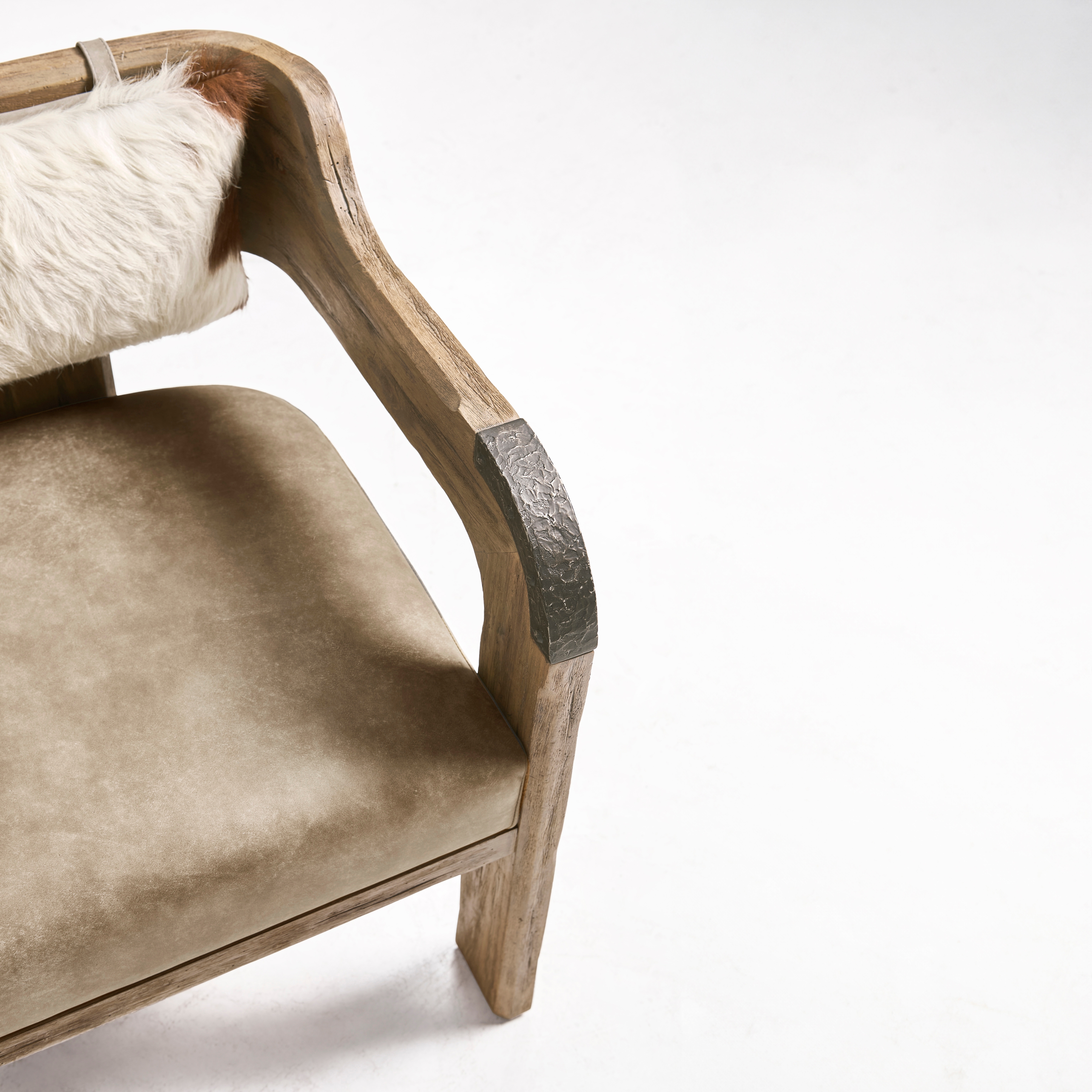 Jonathan Charles Stone Ridge Leather & Hide Arm Chair