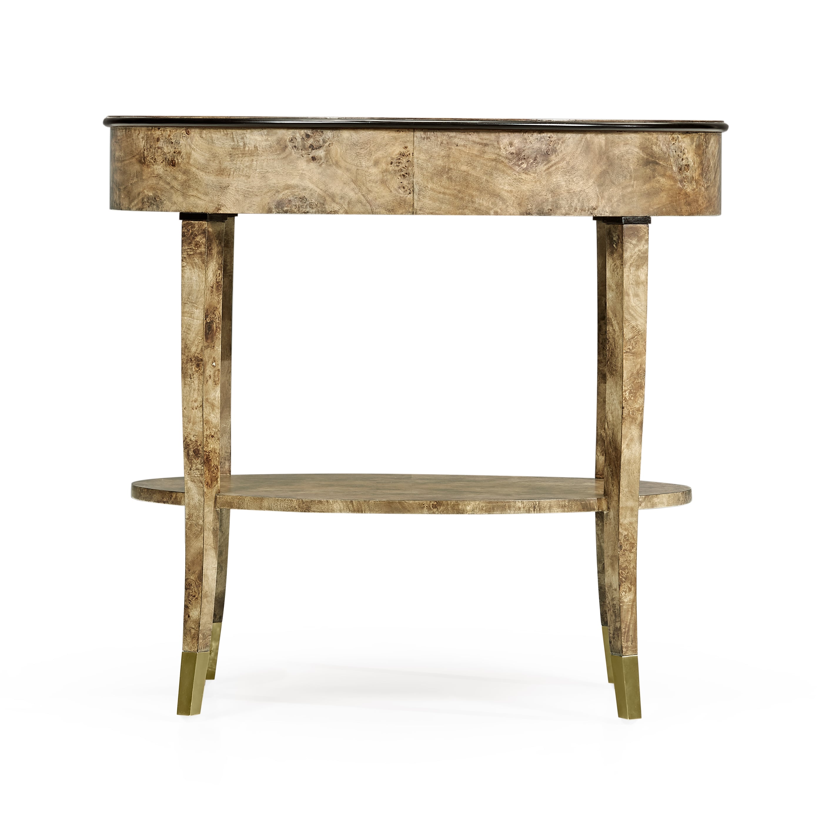 Oval Golden Amber Burr Bedside Table