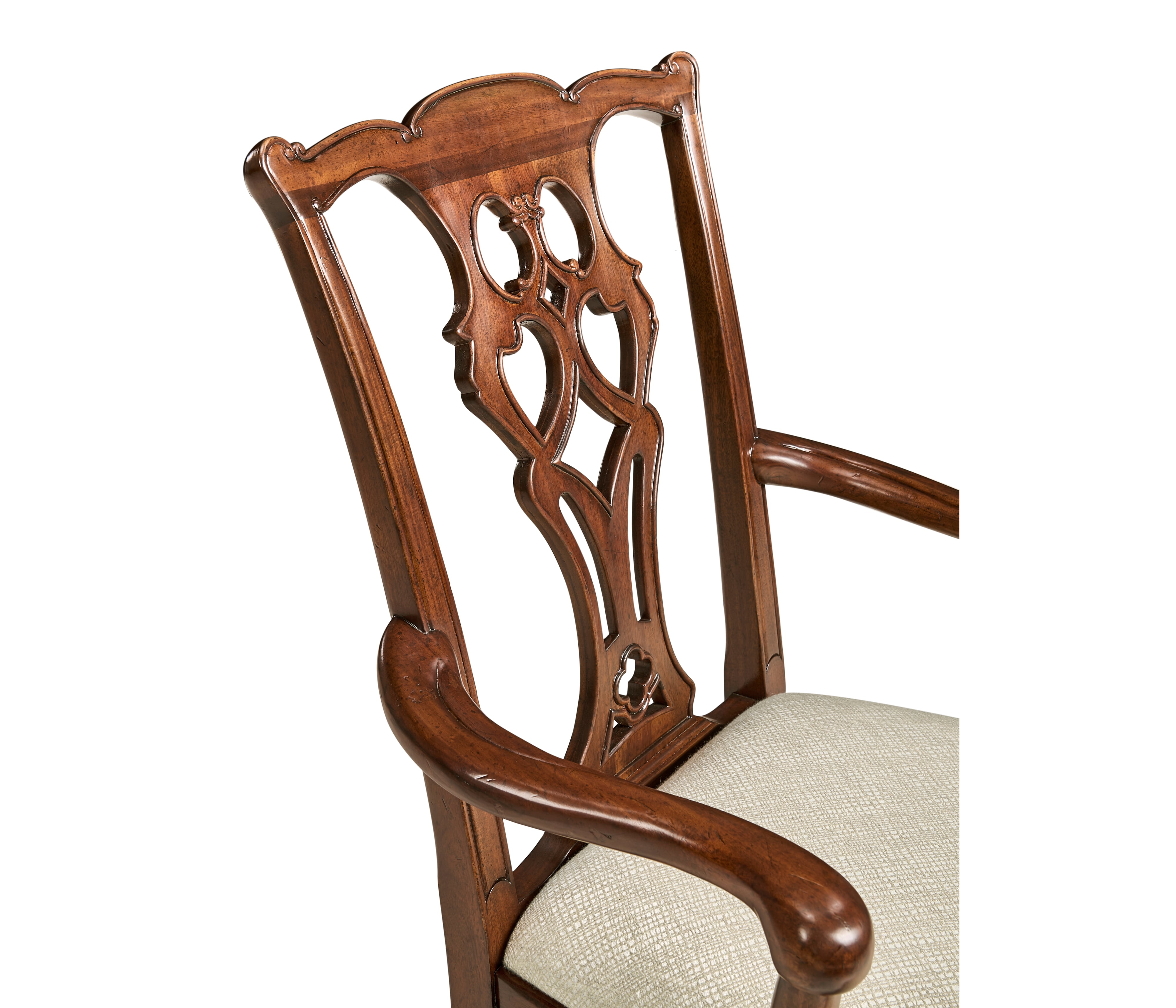 Jonathan Charles Buckingham Chippendale Antique Mahogany Arm Chair