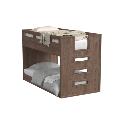 Contemporary Twin-Over-Twin Bunk Bed