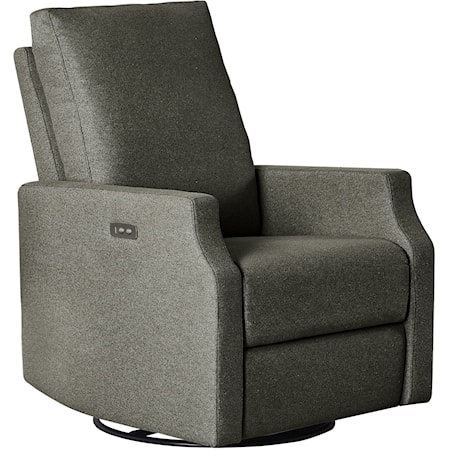 Contemporary Power Gliding Recliner with Built-In USB Charger