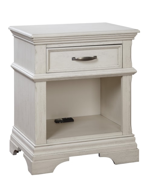 Traditional Nightstand with Power Outlets