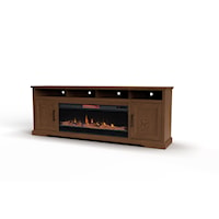 Rustic 86-Inch Fireplace Console