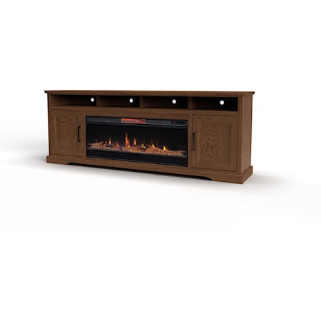 Rustic 86-Inch Fireplace Console