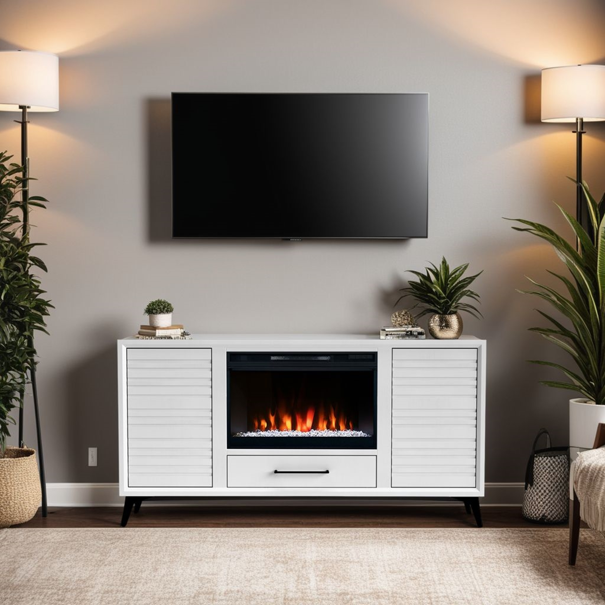 Legends Furniture Malibu 64" 2-Door Fireplace TV Stand