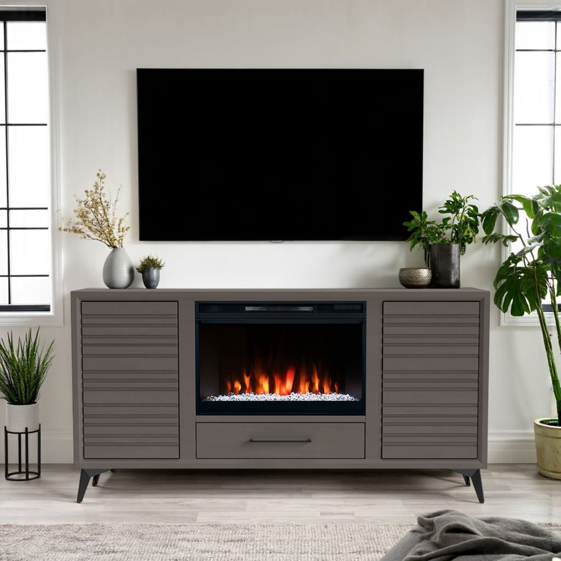 Legends Furniture Malibu 64" 2-Door Fireplace TV Stand