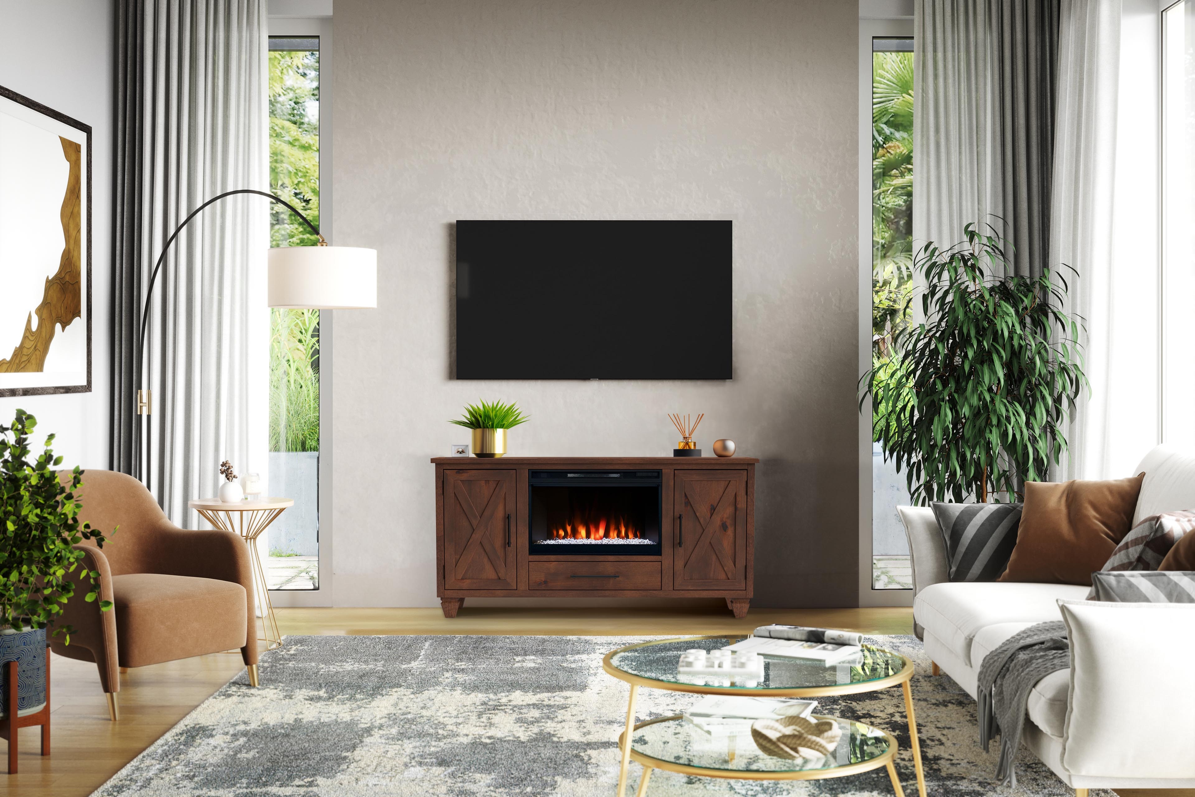 64" Fireplace TV Stand