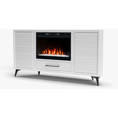 64" 2-Door Corner Fireplace TV Stand