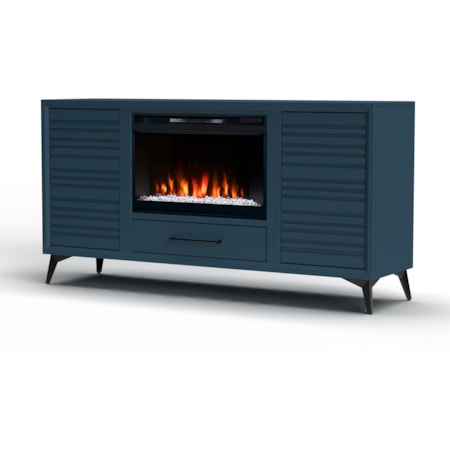 64" 2-Door Fireplace TV Stand