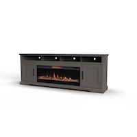 Transitional 86-Inch Fireplace Console