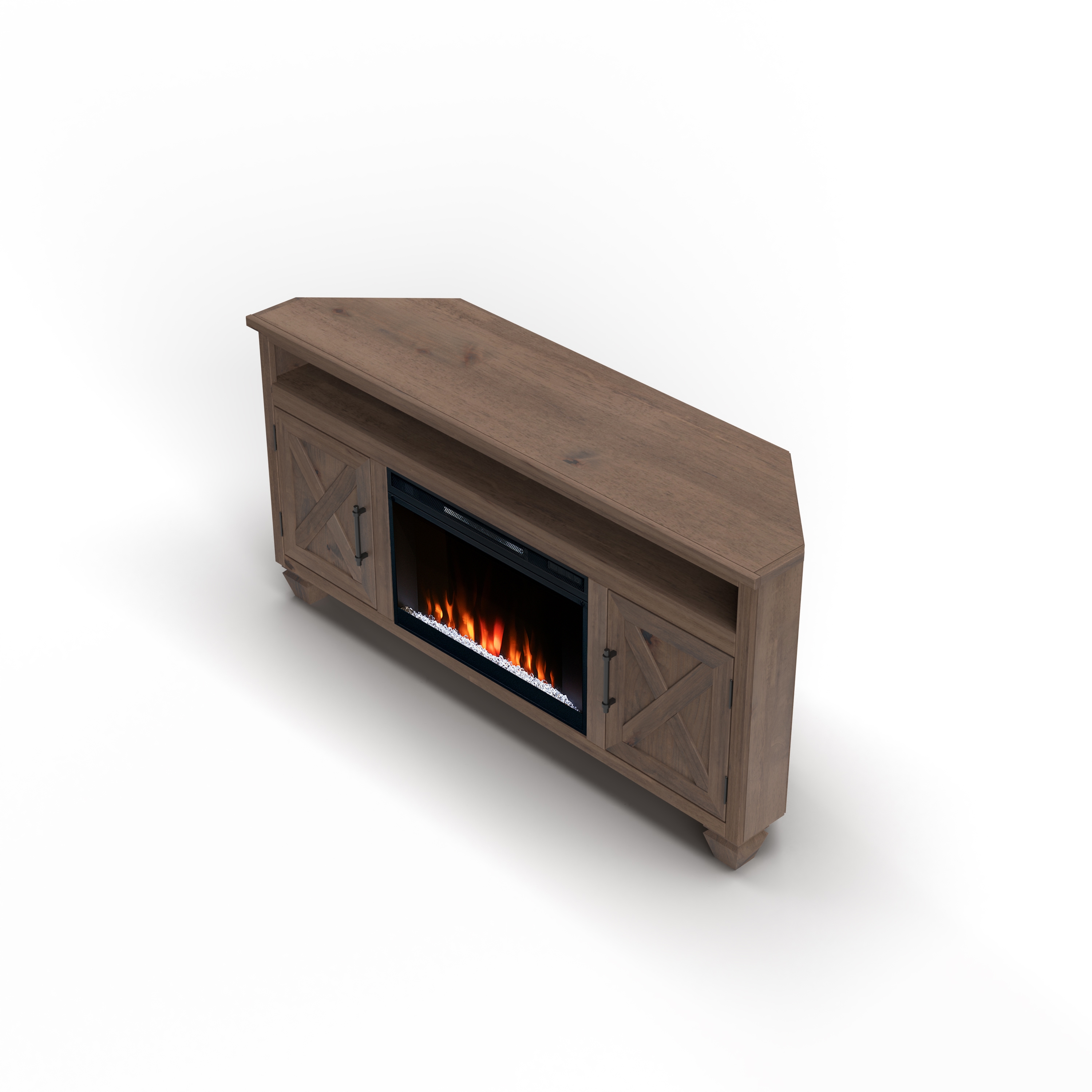 64" Corner Fireplace TV Stand