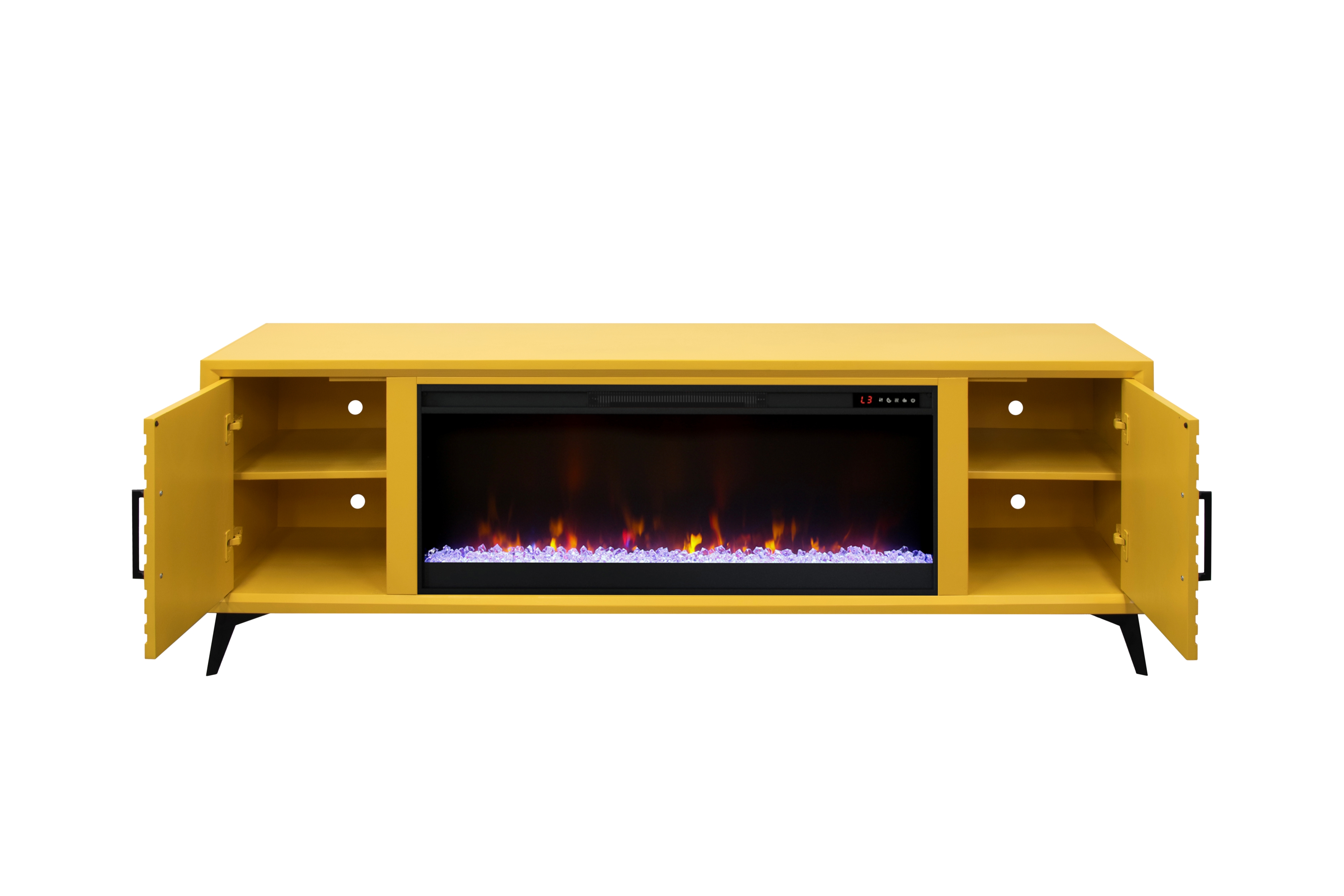 78" 2-Door Fireplace TV Stand