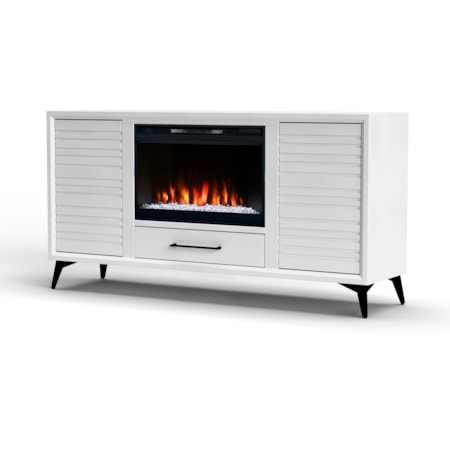 64" 2-Door Fireplace TV Stand