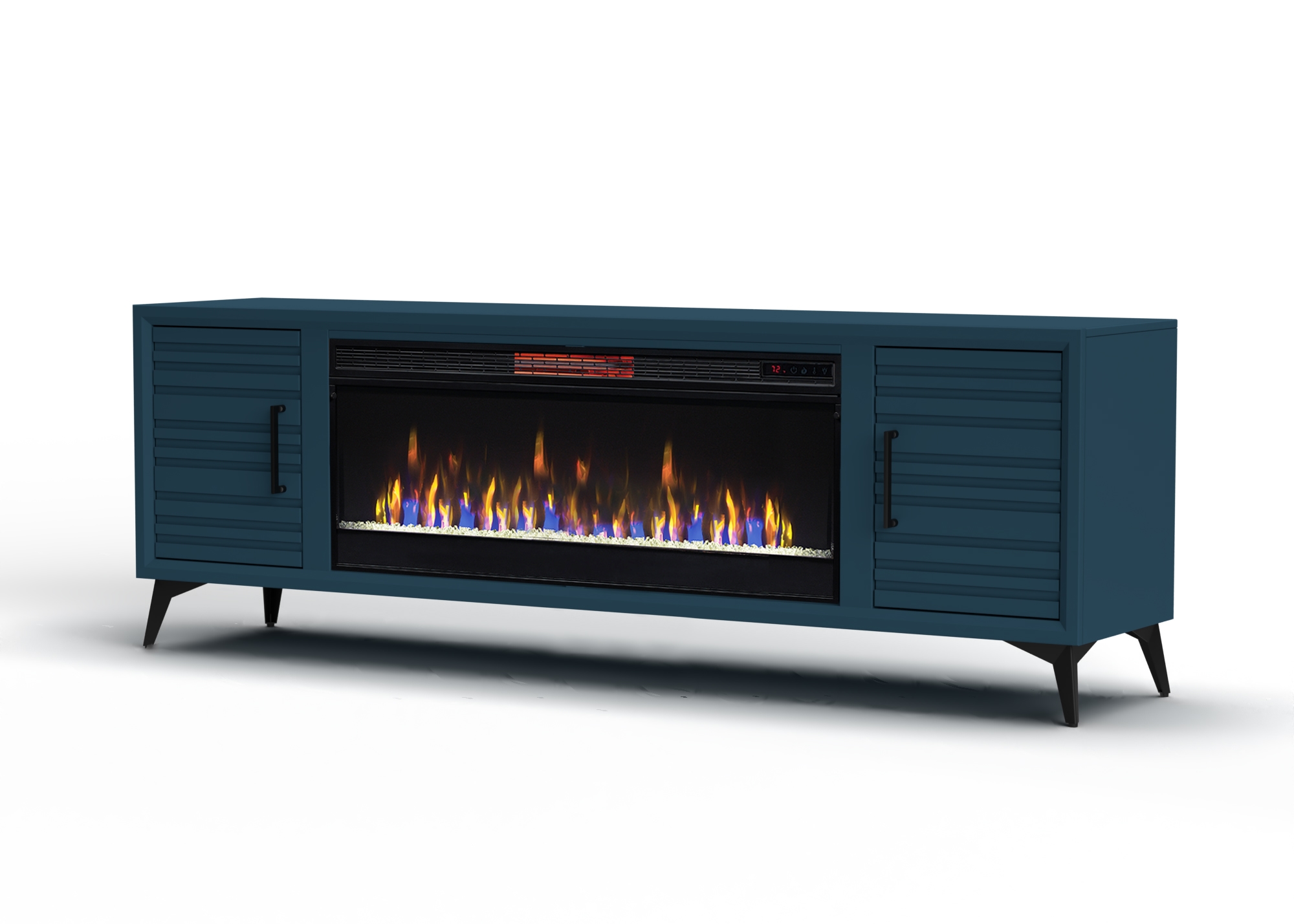 78" 2-Door Fireplace TV Stand