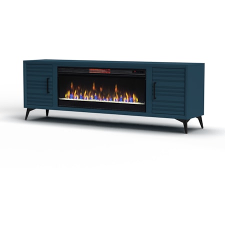 78" 2-Door Fireplace TV Stand