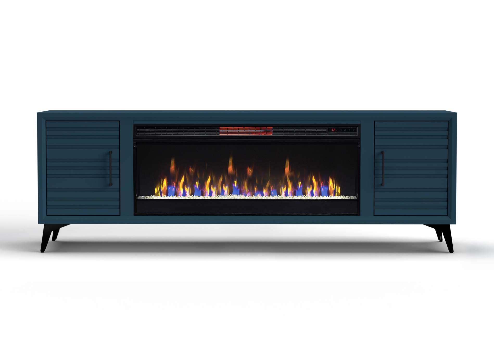 78" 2-Door Fireplace TV Stand