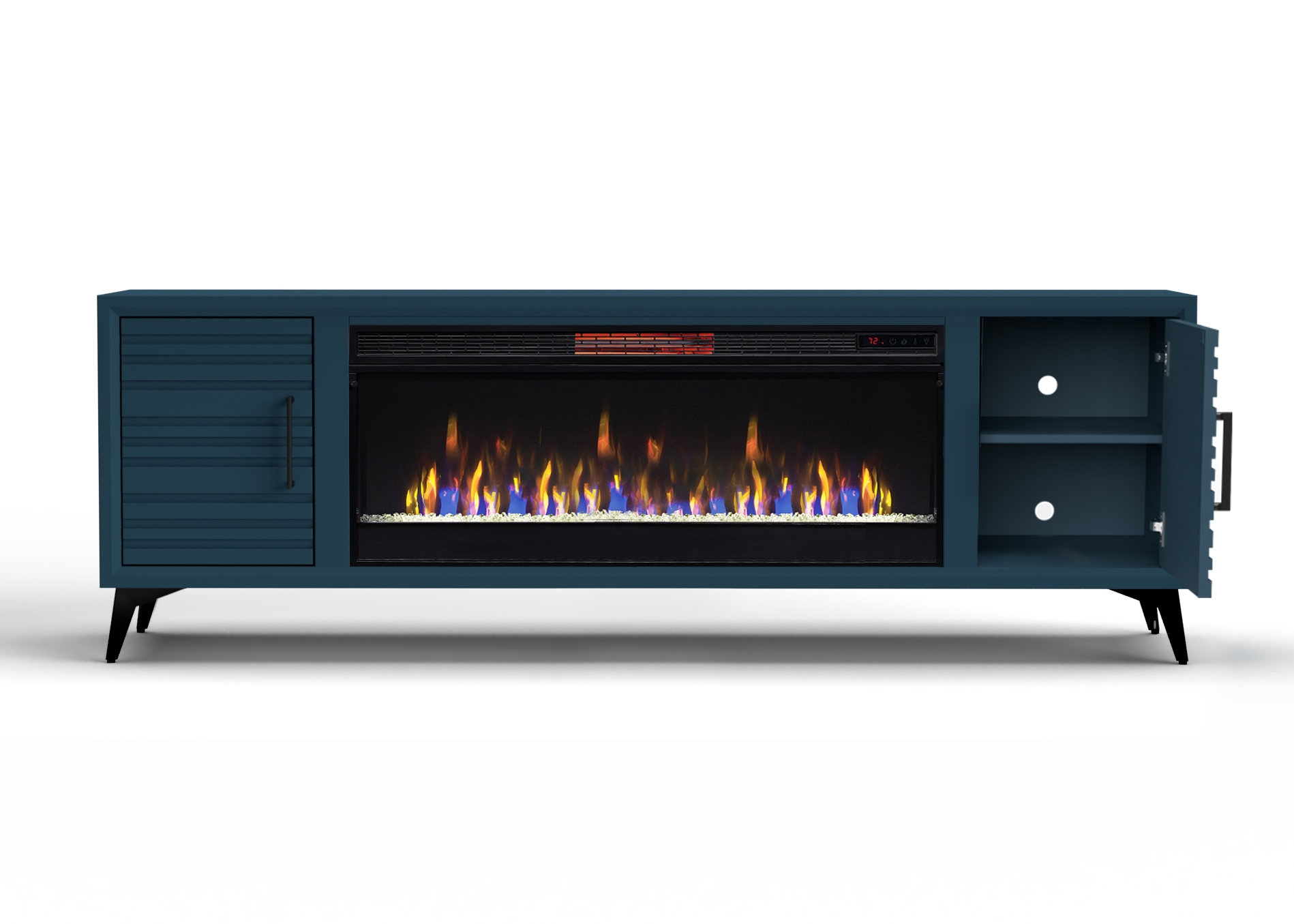 78" 2-Door Fireplace TV Stand