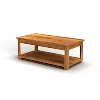 Rustic Coffee Table with Open Shelf