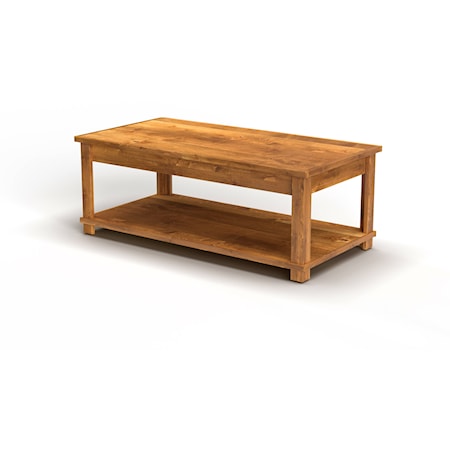 Rustic Coffee Table with Open Shelf