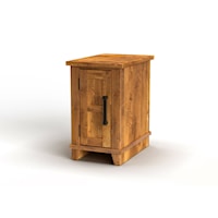 Rustic Chairside Table with Storage