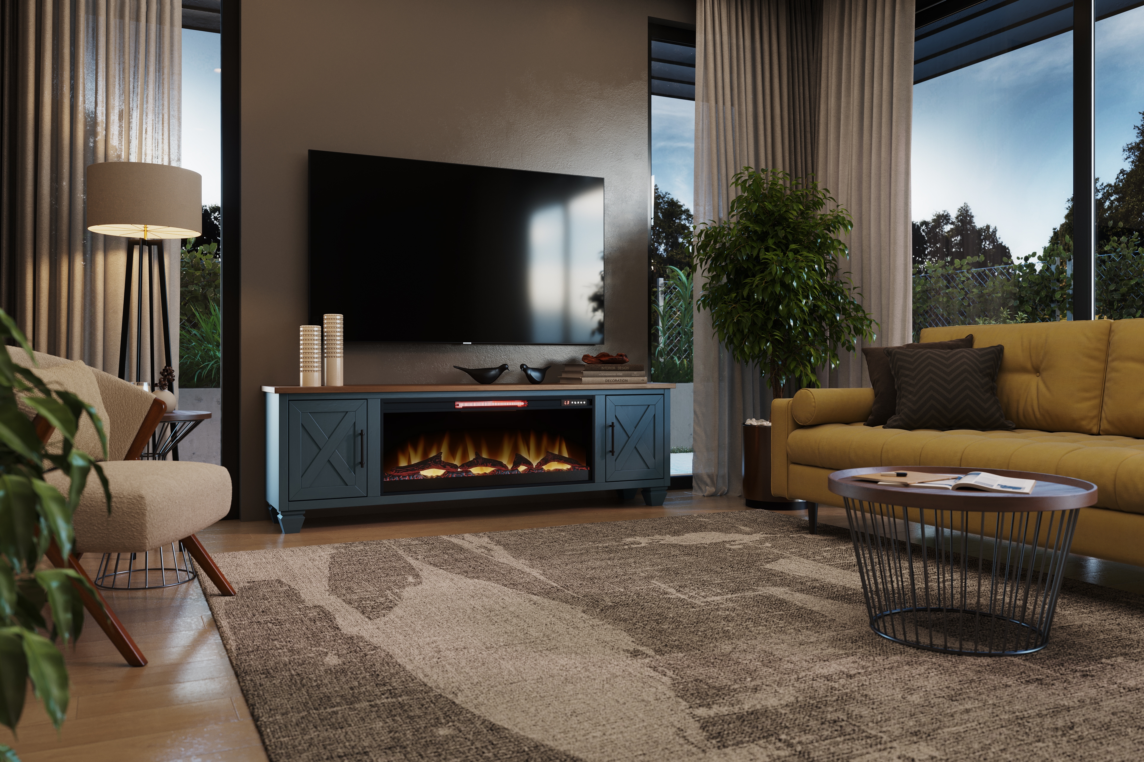 79" Fireplace TV Stand