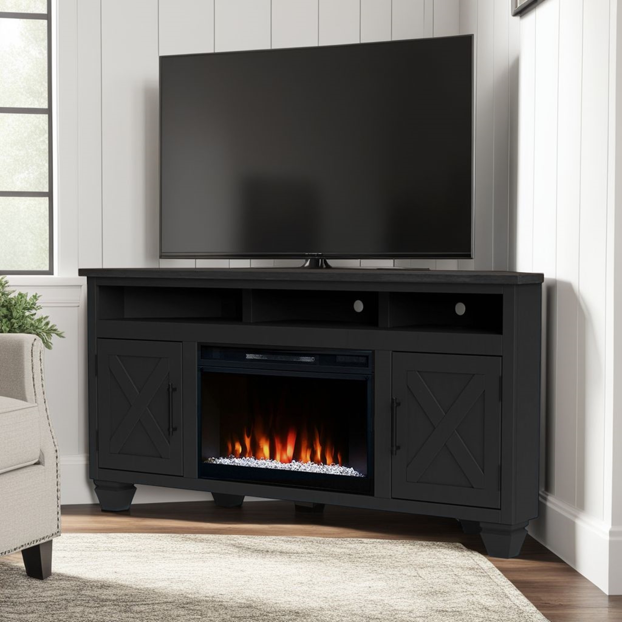 64" Corner Fireplace TV Stand