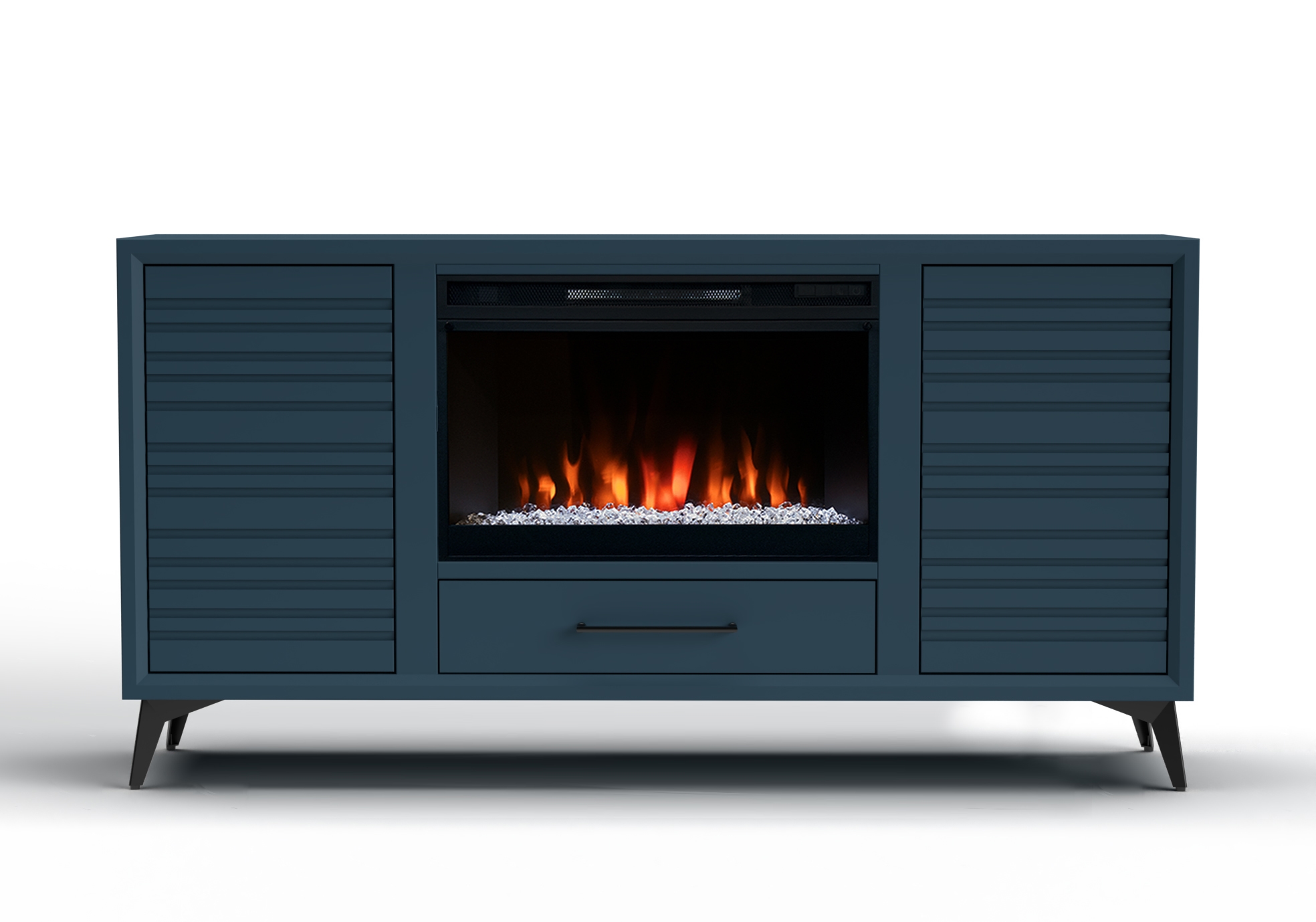 64" 2-Door Fireplace TV Stand