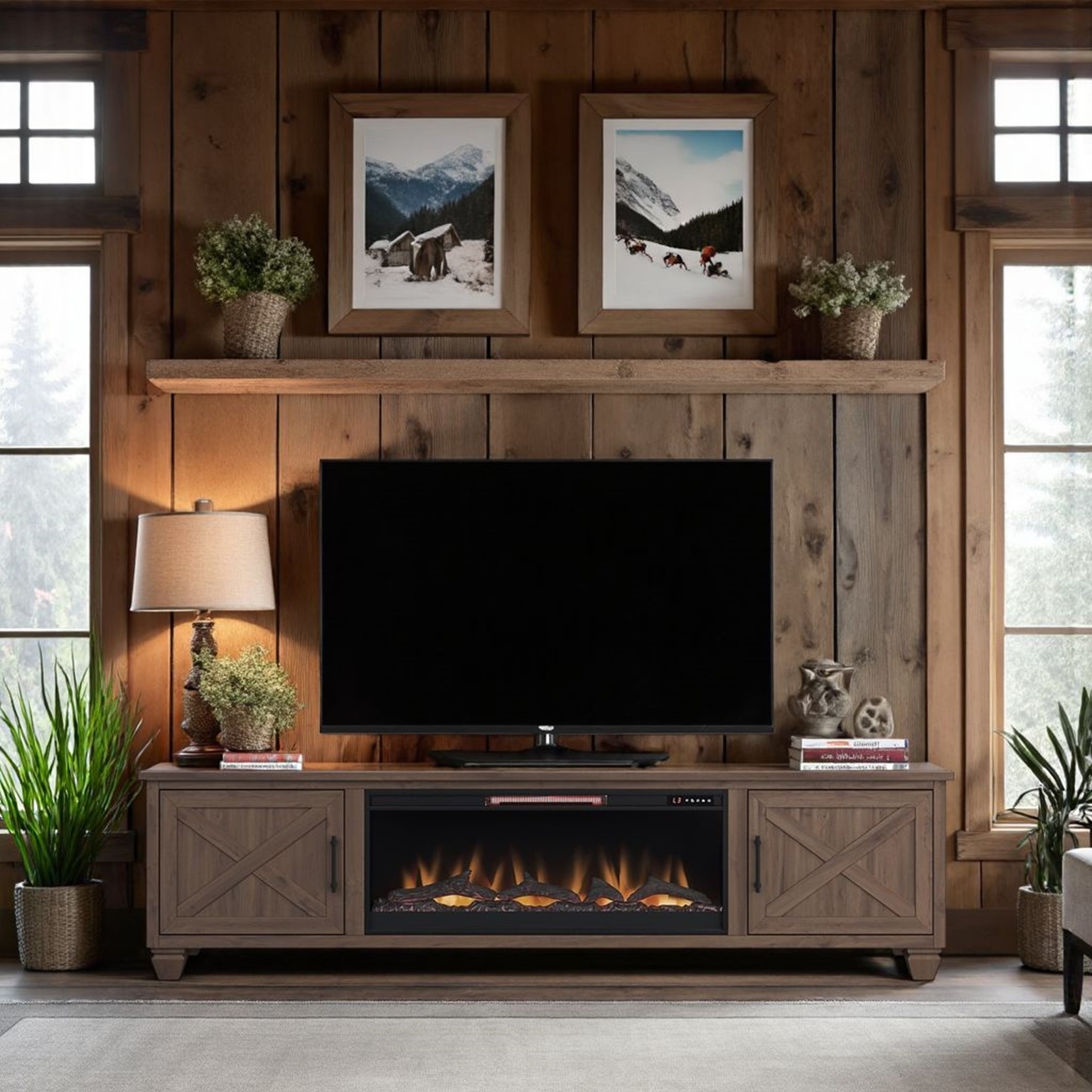 94" Fireplace TV Stand