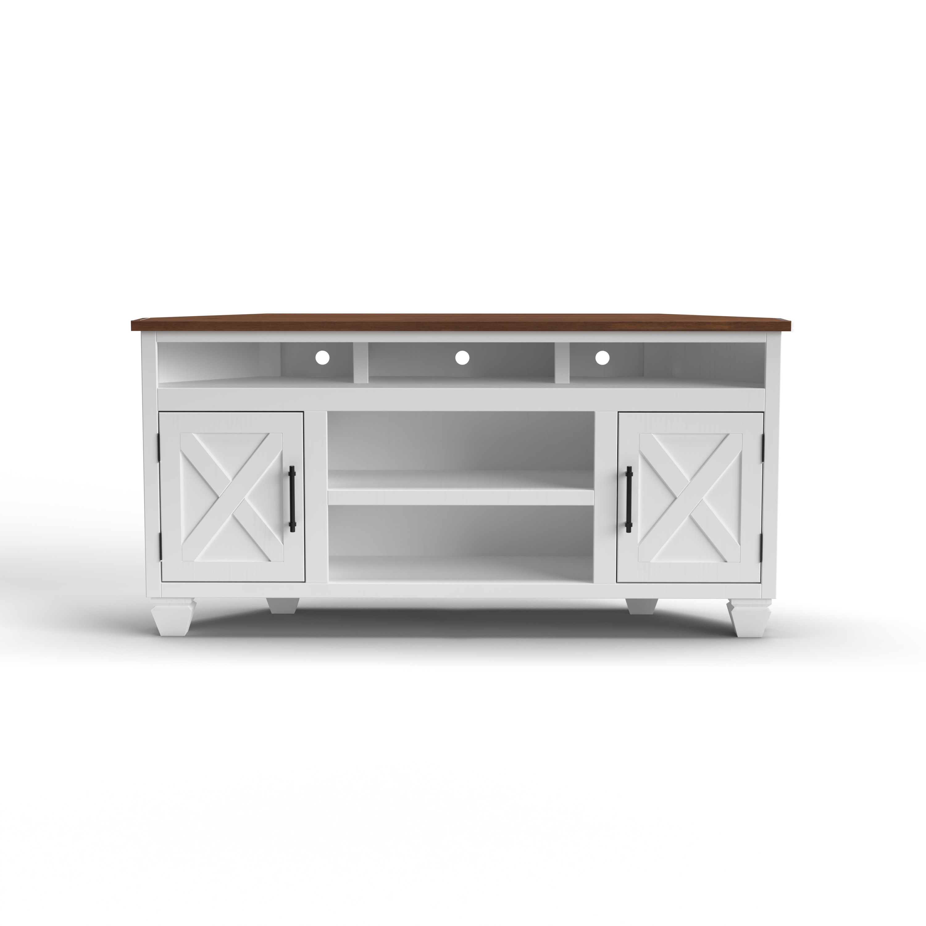Farmhouse 64" Corner TV Stand