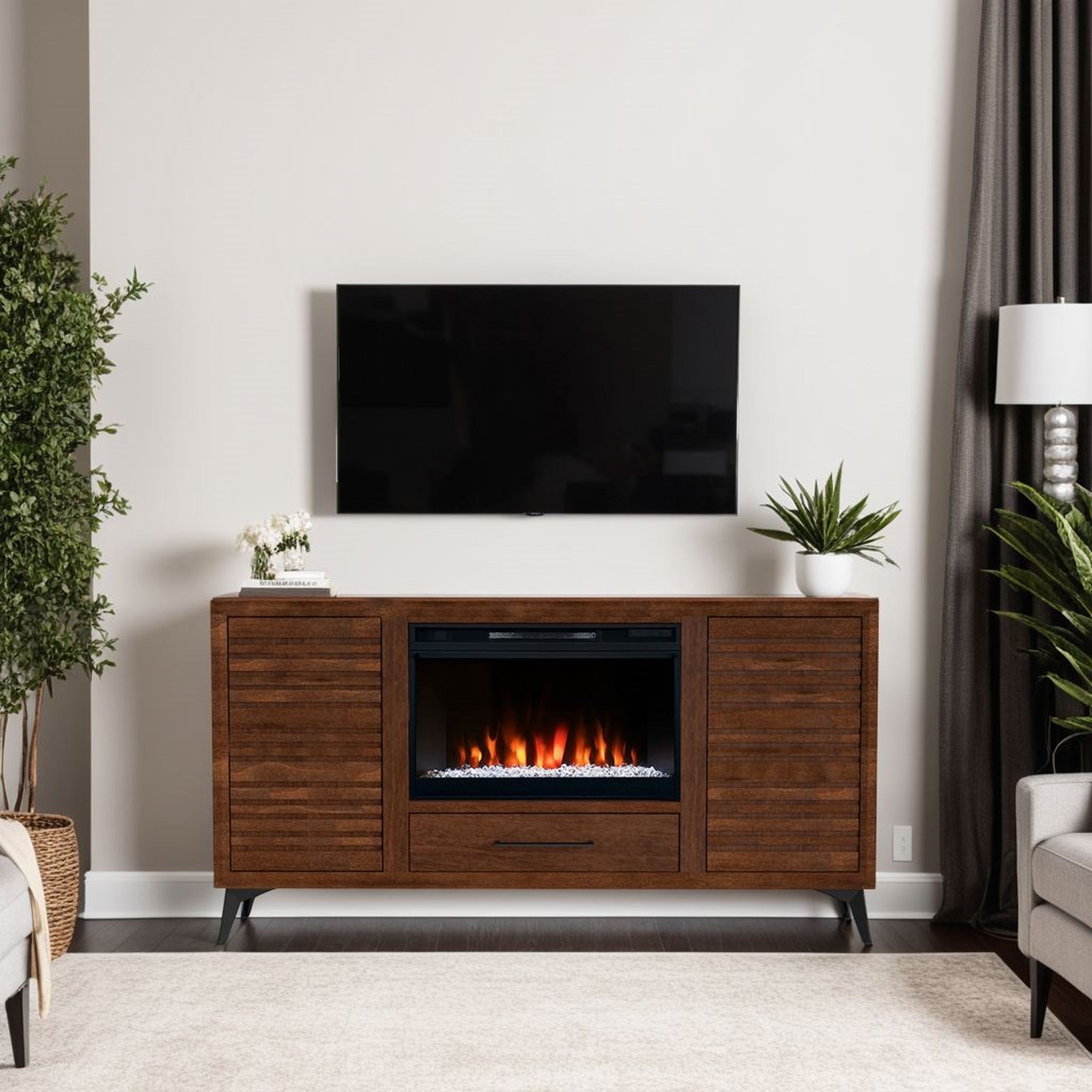 Legends Furniture Malibu 64" 2-Door Fireplace TV Stand