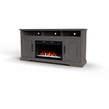 Transitional 65-Inch Fireplace Console