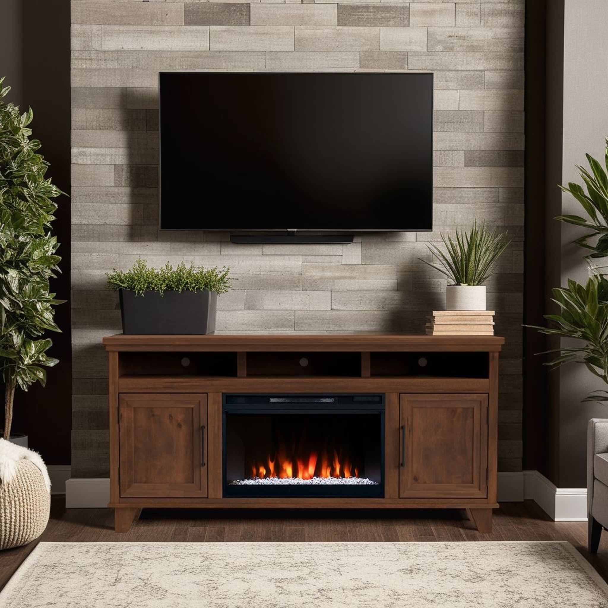64" Fireplace TV Stand