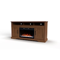 Rustic 65-Inch Fireplace Console