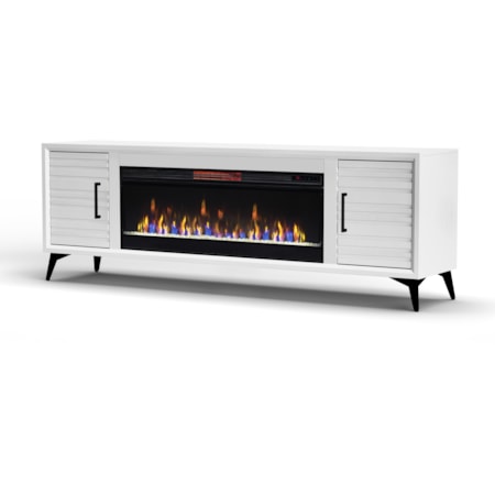 78" 2-Door Fireplace TV Stand