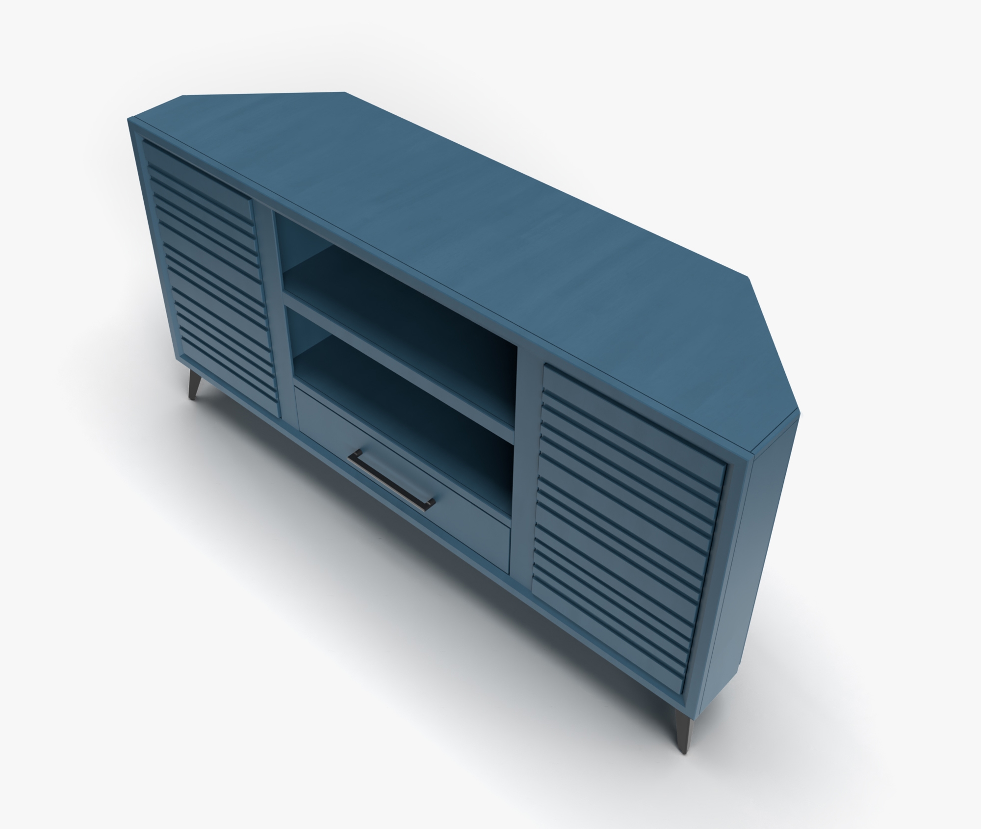 64" 2-Door Corner TV Stand