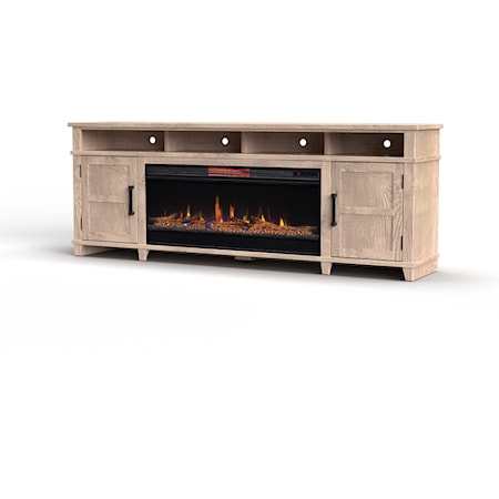 Farmhouse 86-Inch Fireplace Console
